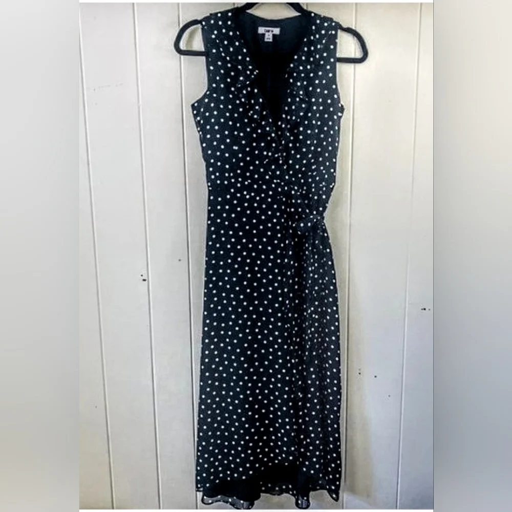 NWT Bar III Assymetrical Black Polka Dot Wrap Dress